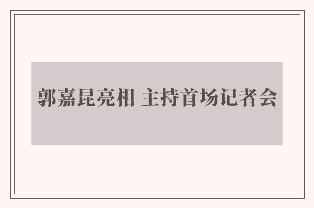 郭嘉昆亮相 主持首场记者会